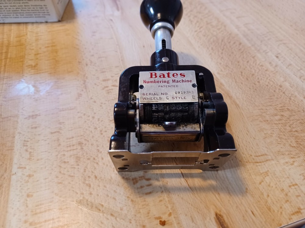 Vintage Bates Multiple Movement Numbering Machine Computer box instructions