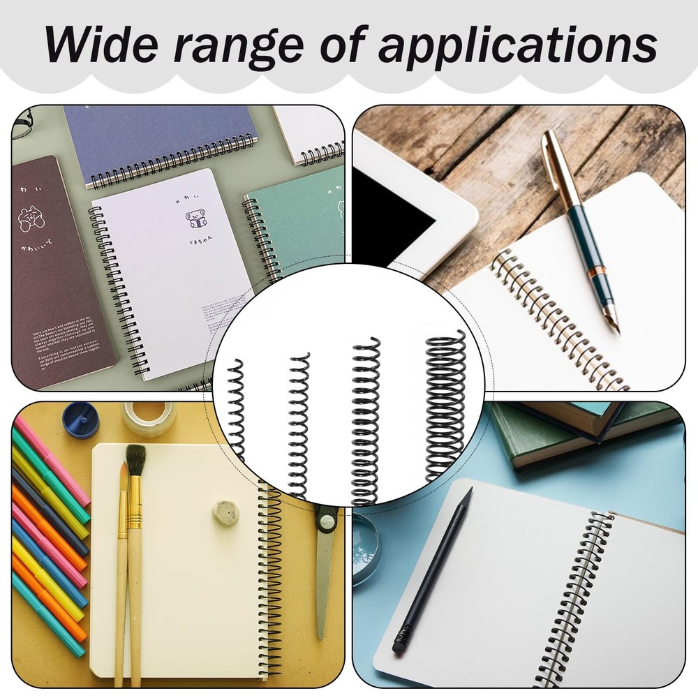 100 Pack Plastic Spiral Binding Coils 41 Pitch Spiral Binding Coils Binding K...