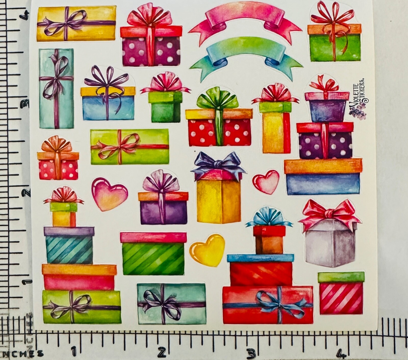 Violette Stickers Colorful Gifts Presents Happy Birthday Crafts Planner Supply