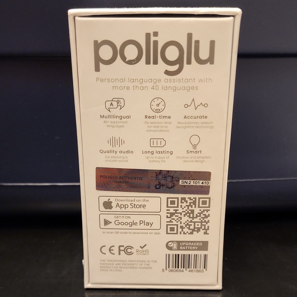 Poliglu Multilingual Real-time Handheld Translator Device with Quality Audio