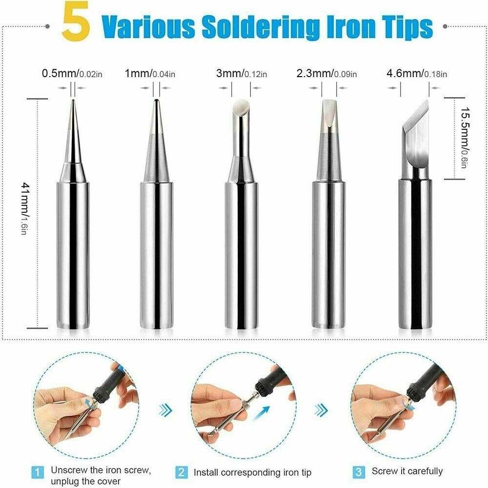 80W Electric Soldering Iron Welding Gun Tool Kit Solder Wire Desoldering Pumps