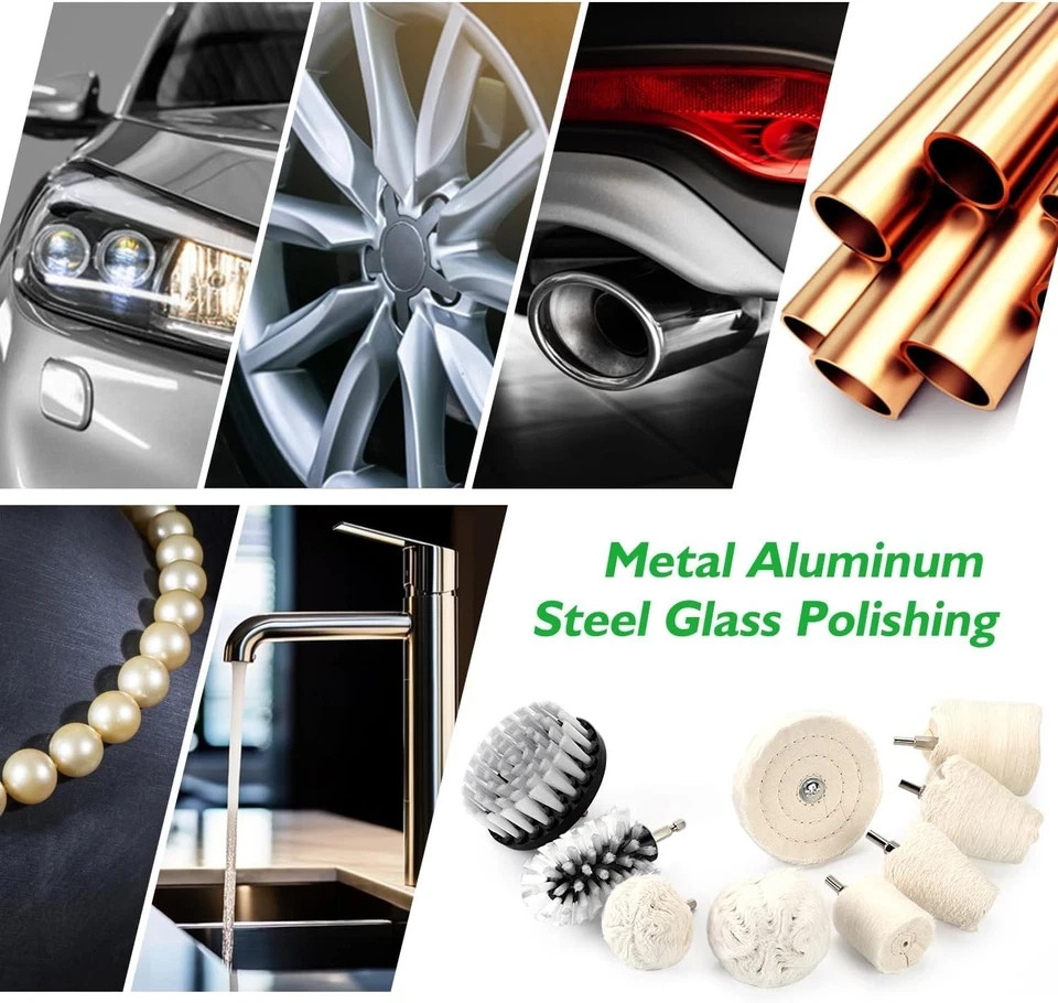 Polish Buffing Wheels Drill,Include Cloth Polish Pads Wheel Buffer Set C-9Pcs