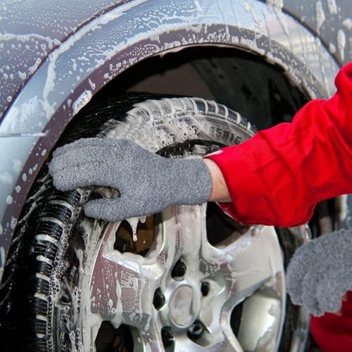 6 Pairs Microfiber Dusting Gloves, Dusting Cleaning Gloves Medium Bright Color