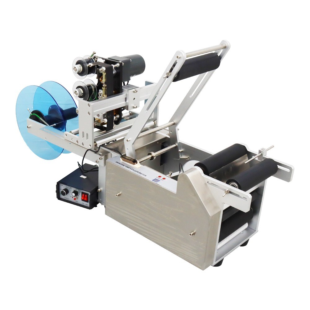 Semi-automatic Round Bottle Coding and Labeling Machine Stand-alone Label 110V