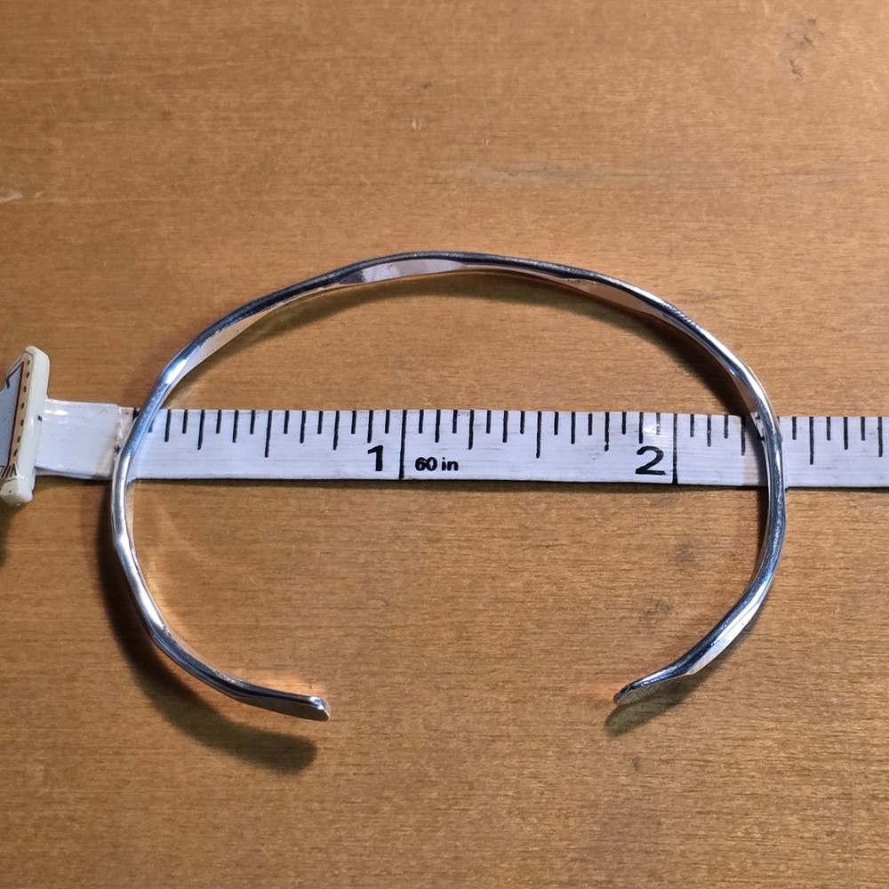 Sterling Silver 925 Cuff Bracelet Minimalist Bubble Wave Design
