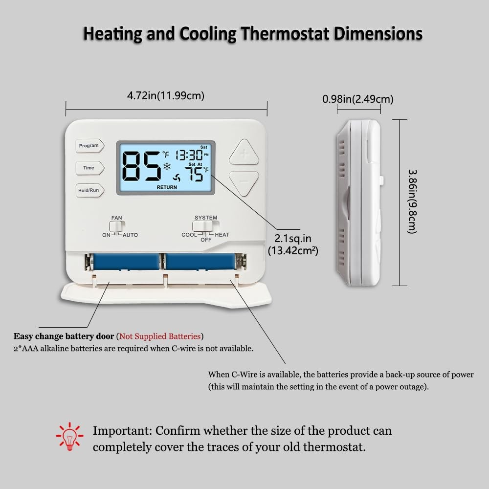 Programmable Thermostat for Home, 5-1-1 Day Programmable Digital Energy-Savin...