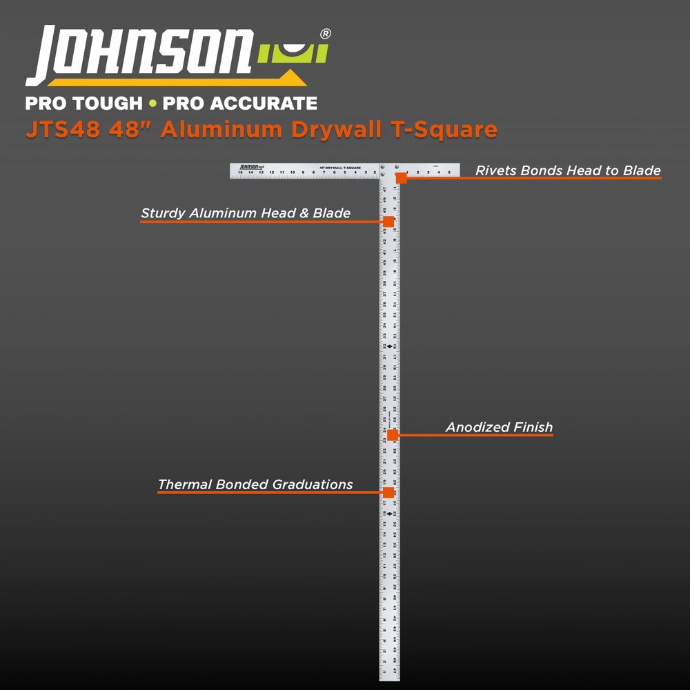 Johnson Level Aluminum T-Square – Measuring & Layout Tool