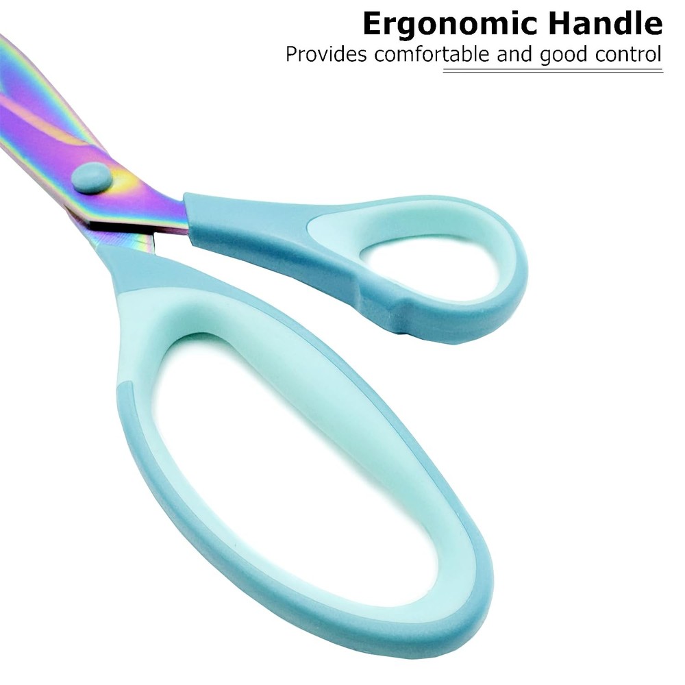 Craft Scissors 3 Pack All Purpose Sharp Titanium Blades Shears Blue Handle