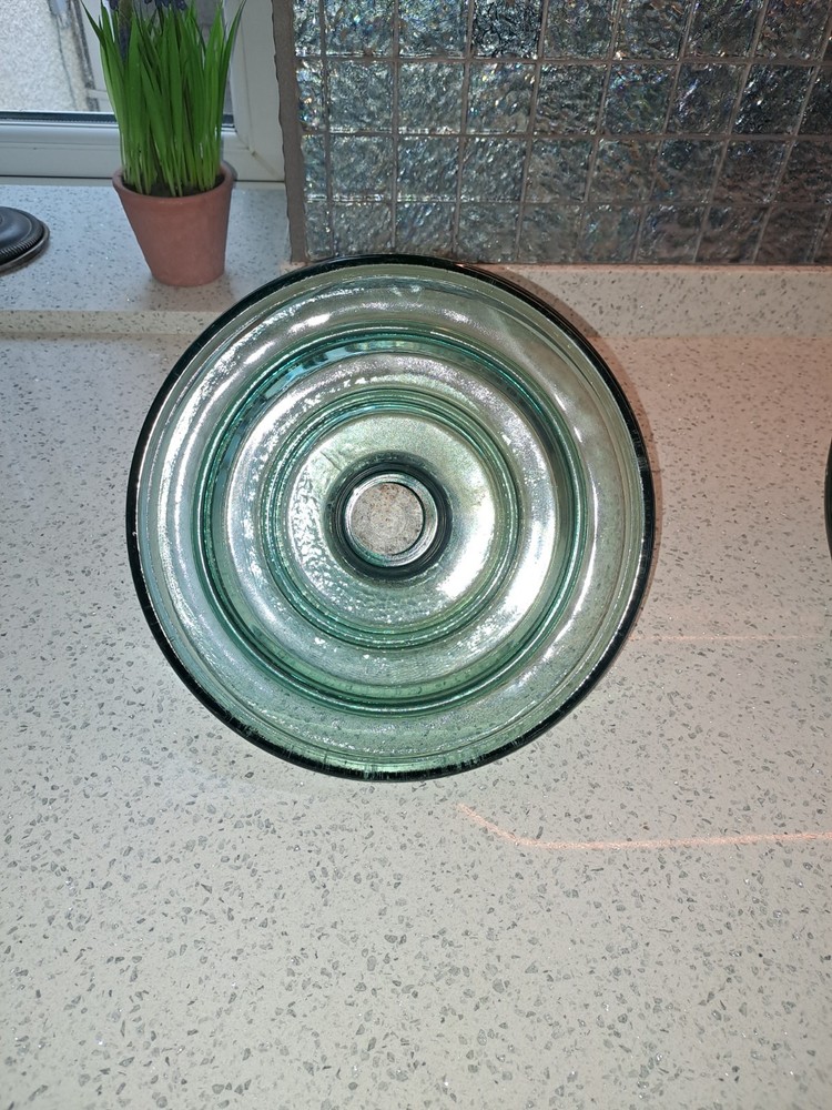 Vintage Electrical Glass Insulators . Turquoise Green