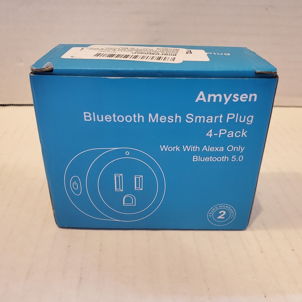 Amysen Smart Plug, Smart Outlet Bluetooth Mesh WIFI Amazon Alexa App 4 Pack