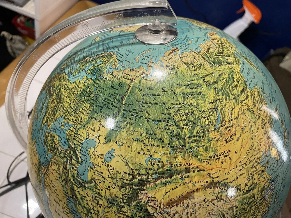 1982 Rico Florence Rand McNally Light-up World Globe Tested Working