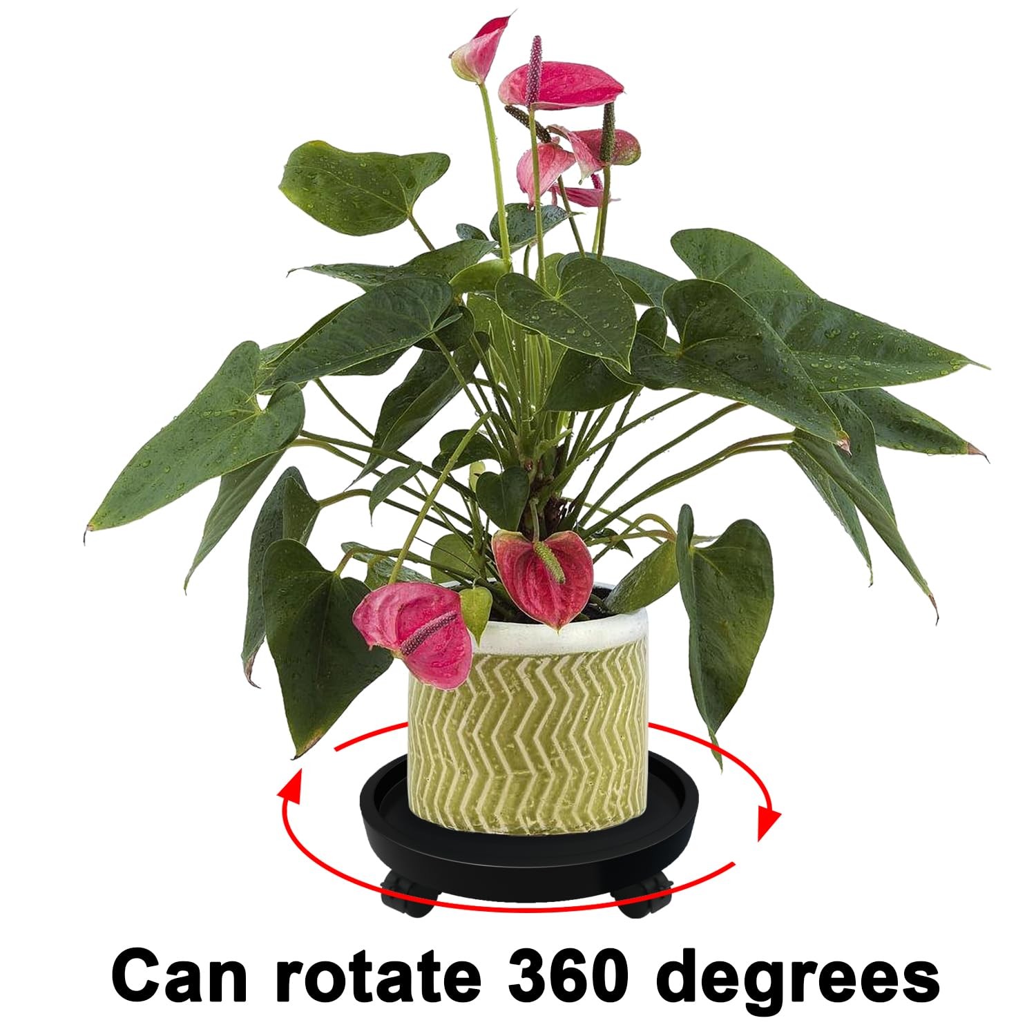 2-Pack 13" Heavy Duty Plant Caddy with Lockable Wheels, Industrial-Grade Roll...