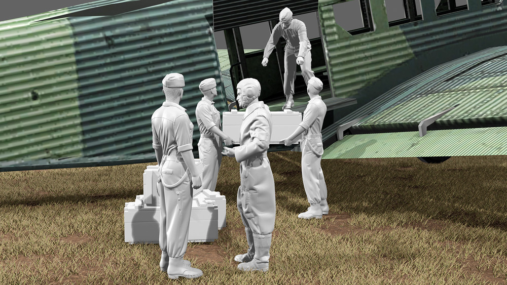 WWII Luftwaffe - Loading Junkers JU-52 - 5 Figure Set