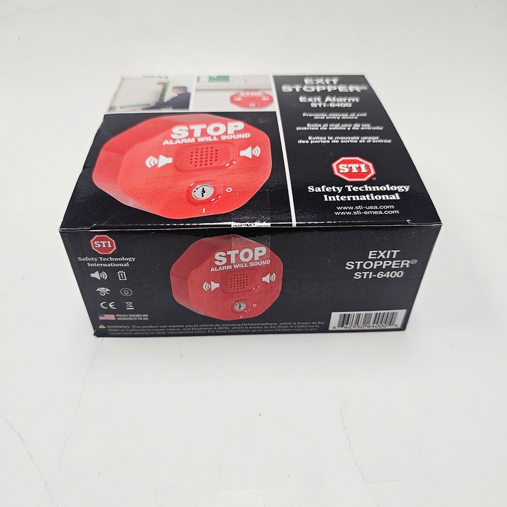 Safety Technology International STI-6400 Exit Stopper Exit Alarm NEW
