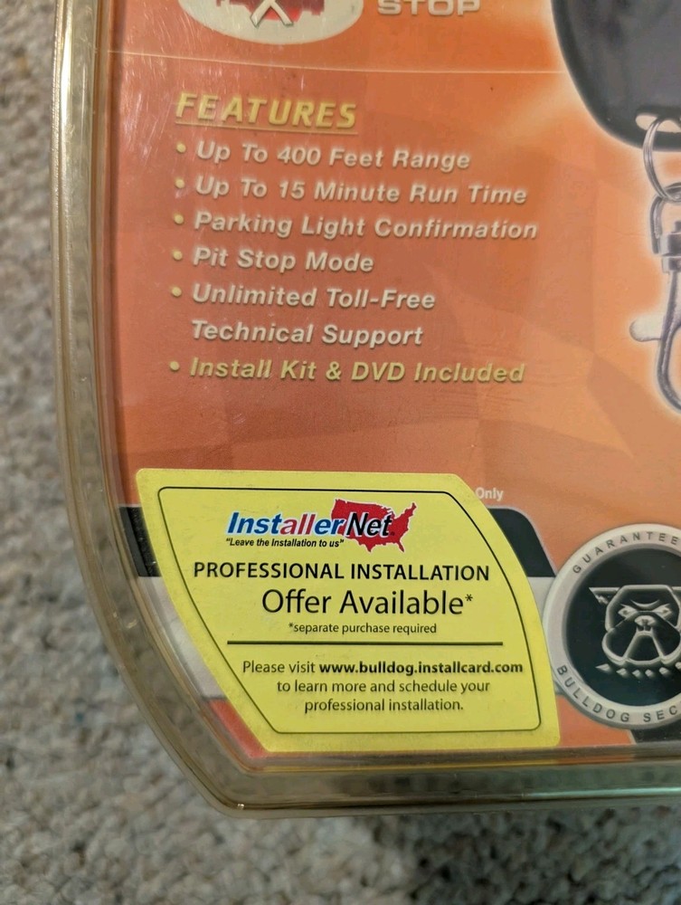 Bulldog Security Remote Vehicle Starter System (RS82) Install Kit - 400 ft range