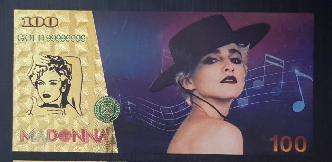 Madonna Singer Gold Foil/Souvenir Note