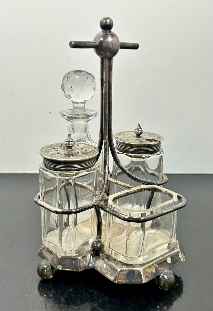 Walker & Hall Silver Plated Condiment Castor Set A1 Quality