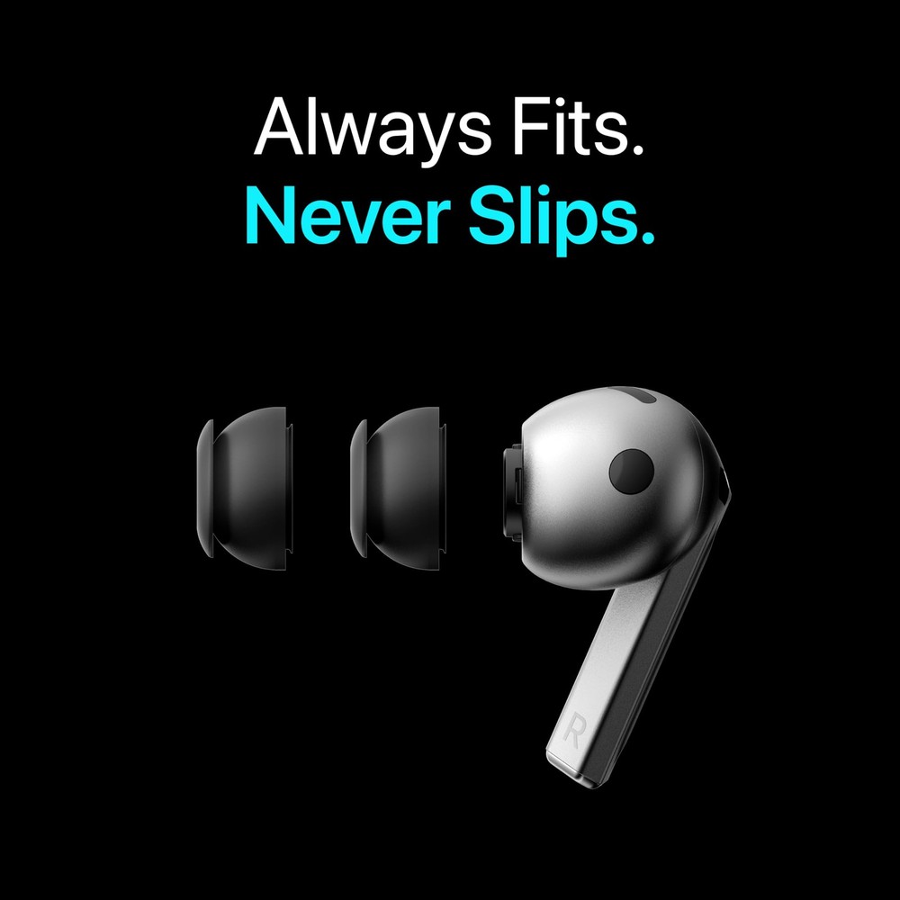 Premium Multi-Flange Eartips for Galaxy Buds3 Pro (Black, X-Small, Black