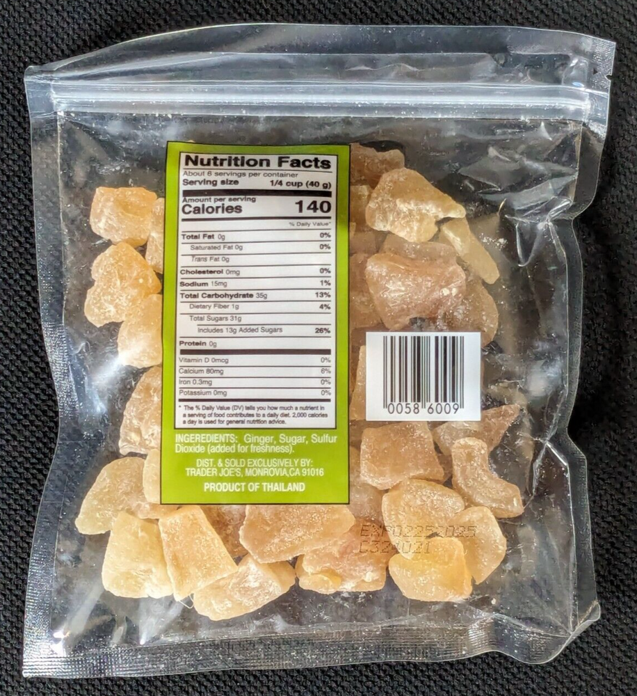 Trader Joe's Uncrystallized Candied Ginger 8oz (227 g)