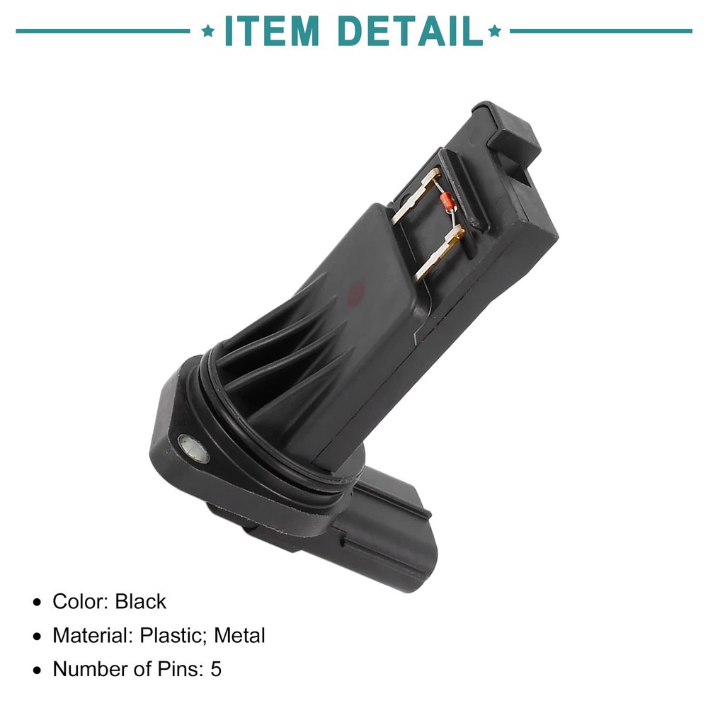 MAF Sensor Front Mass Air Flow Meter Sensor for Mazda 6 Black Replacement