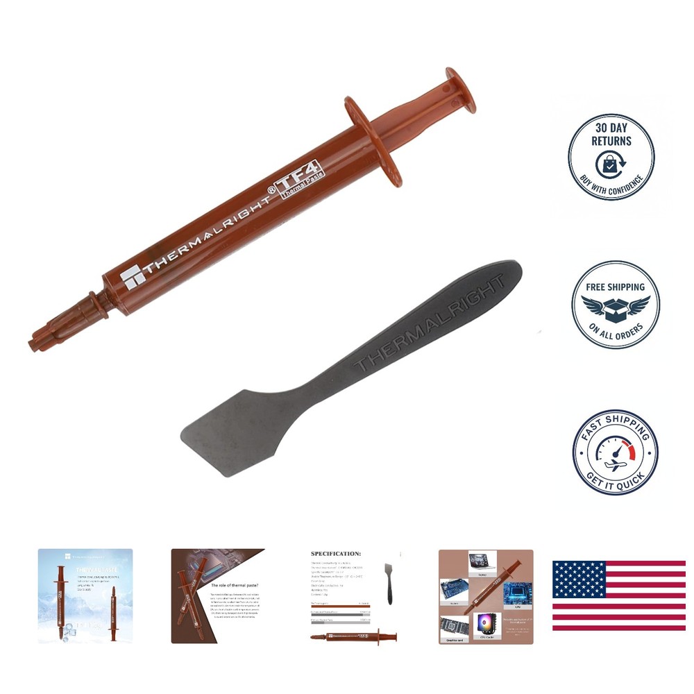 Durable 1.5g TF4 Thermal Paste for Optimal CPU/GPU Cooling - Easy Apply Tool