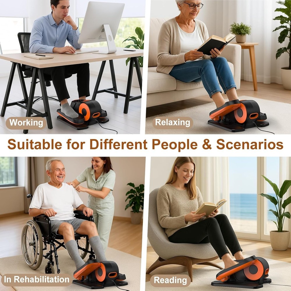 VIVURN® 028 Under Desk Elliptical 12 Speed 5 Modes Motorized Leg Exerciser While