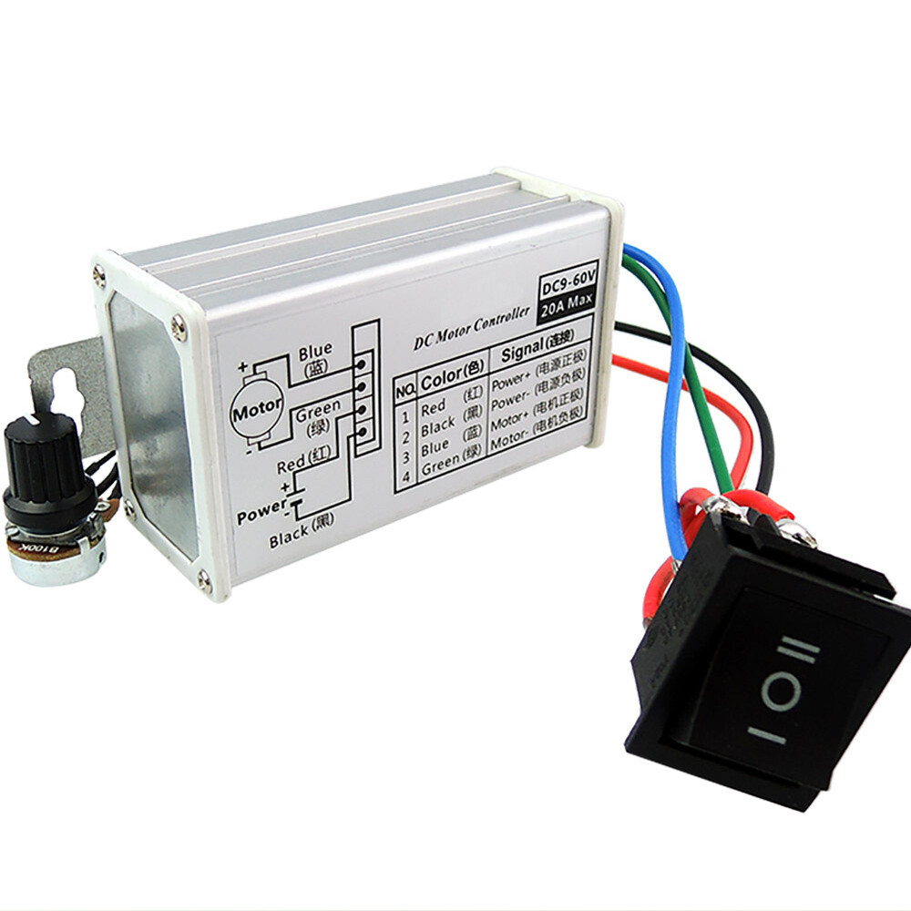 DC 9-60V PWM Motor Stepless Variable Speed Controller Reversible Switch CW / CCW