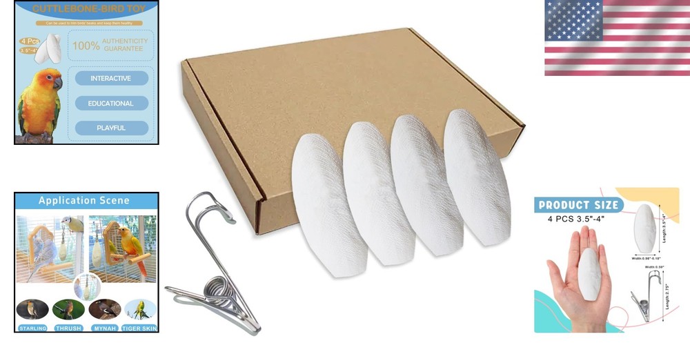 Natural Cuttlebone Pack for Bird Calcium & Beak Health