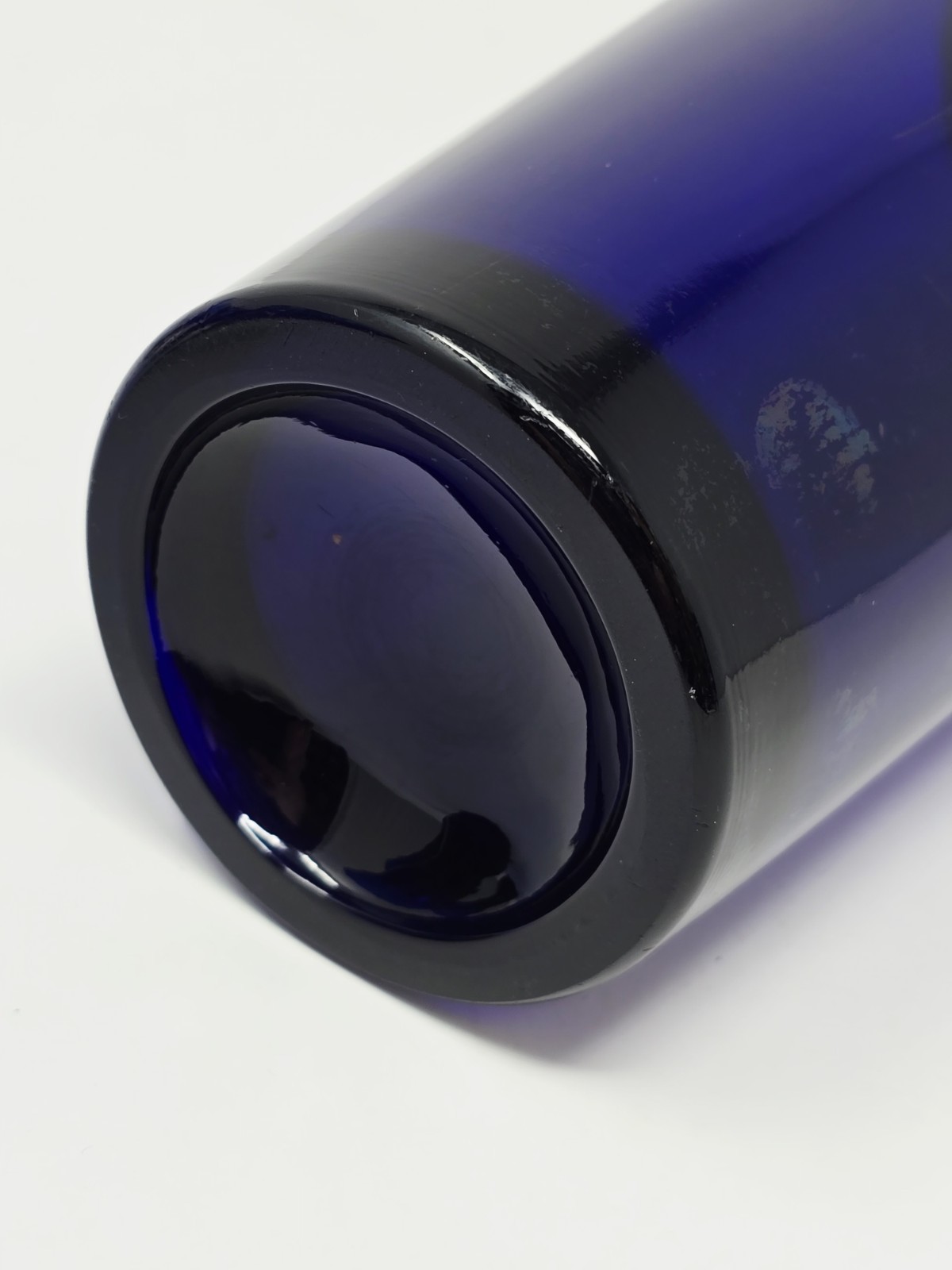 Rare Large Cobalt & Brass Art Deco Cocktail Shaker & Vintage Cobalt Glasses