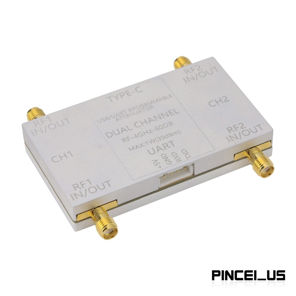 RF-4GHz-60DB Dual Channel Programmable Attenuator (Unit + Type-C Cable) for PC