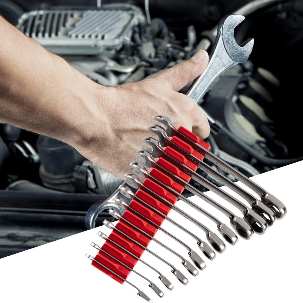 40-80PCS Magnetic Modular Wrench Organizer Compact Tool Storage Slots Hold Tools