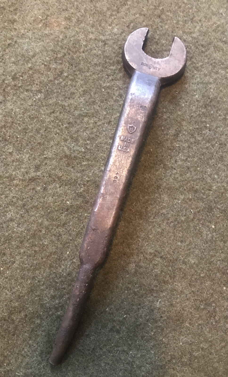 Antique Bonnet Tools Small Spud Wrench Rare 3/8 Vintage Wrench Shield Logo 🇺🇸