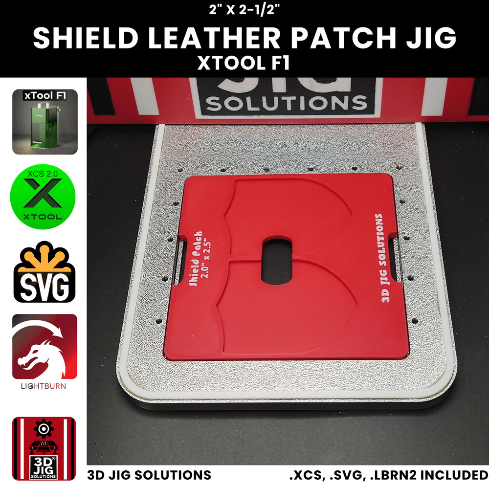 xTool F1 Leather Hat Patch Jig | Shield Shape Laser Engraving Template