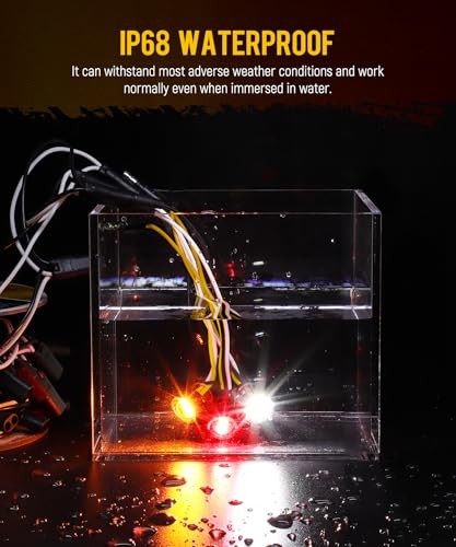 3/4 Inch Dual Function LED Lights - Strobe + Marker, [DOT Approved] Amber+Red