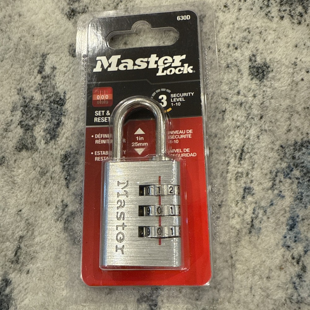 Master Lock 3-Digit Combination Lock Aluminum