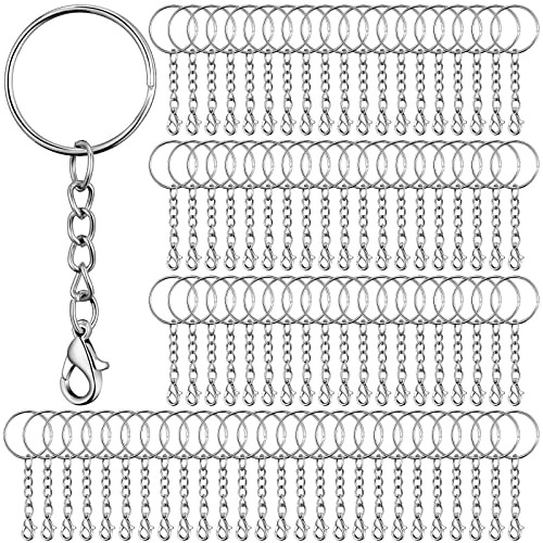 Pcs Keychain Rings with Chain Key Chain Making Kit Include Split Keyring 100