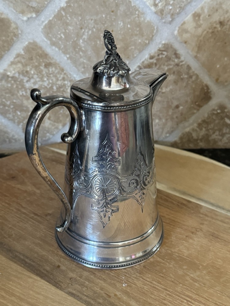 antique meriden silverplate water pitcher 15