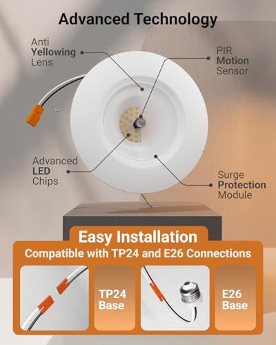 Sunco 6 Inch LED Can Lights Retrofit Recessed Lighting, Motion Sensor Ceiling
