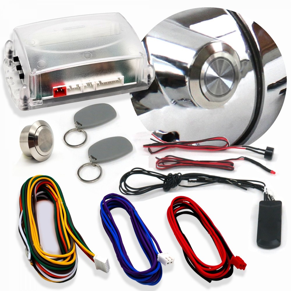 GM Direct Fit Column Insert Billet Push Button Car Start Conversion Kit w/ RFID