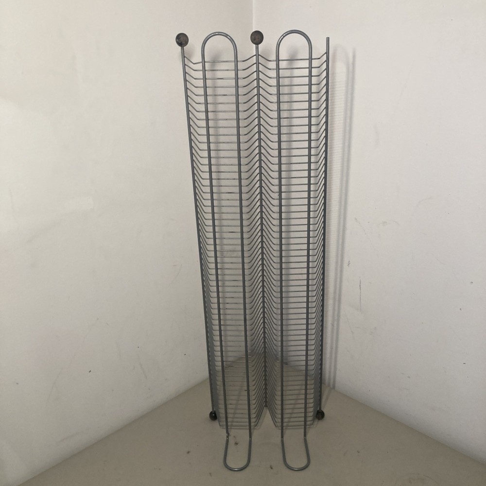 120 Wire CD Media Storage Tower Rack Stand Gray Wire CD Tower
