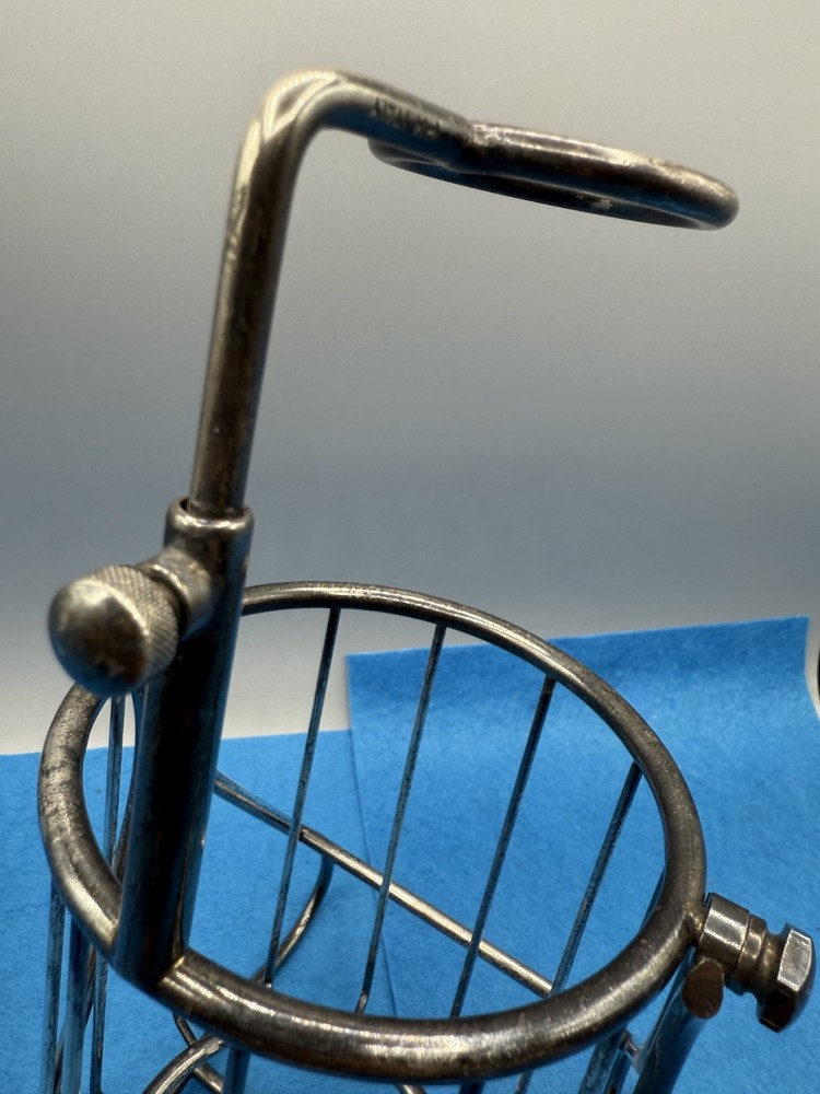 Silver Plate Wine Bottle Holder Pourer Sculpture Style Vtg Retro