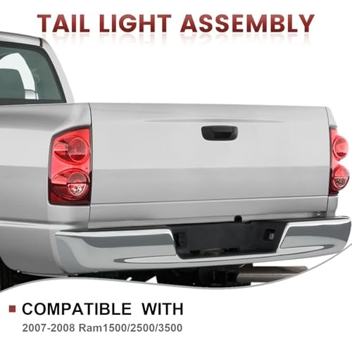 Tail Lights Assembly Compatible with 2007 2008 Dodge Ram 1500 2007-2008 Halogen