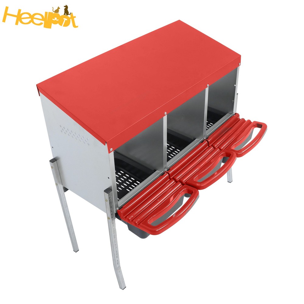 3 Compartments Red High Quality Materials Nesting Box Chickens Egg Laying Box
