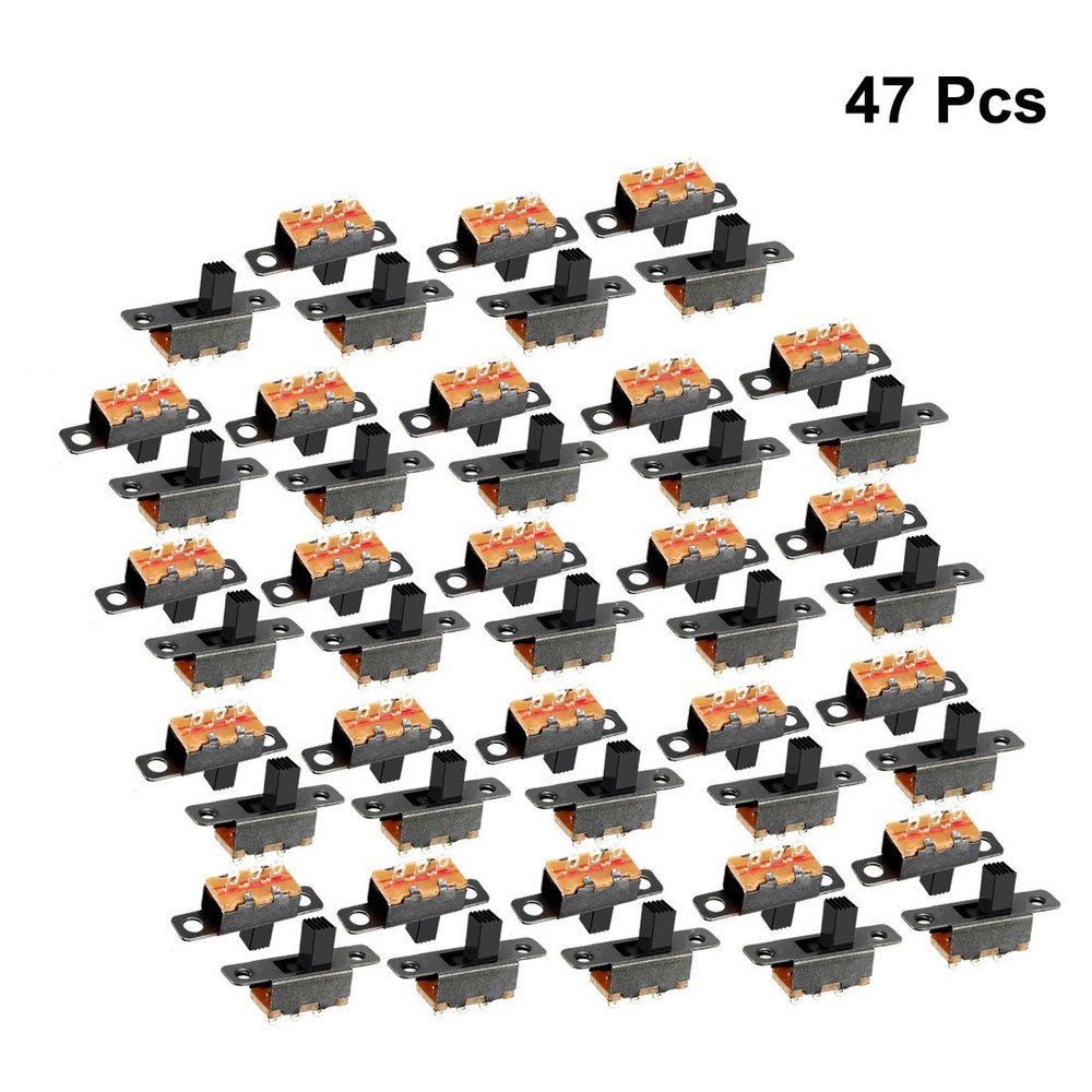 47Pcs 4mm Vertical Slide Switch SPDT 3 Terminals PCB Panel Latching