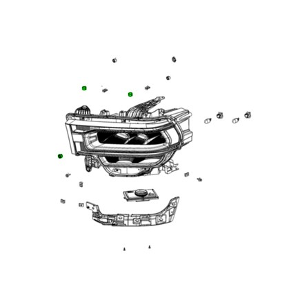 Mopar 68448975AA Headlight Mounting Kit   For 2019 2023 Ram