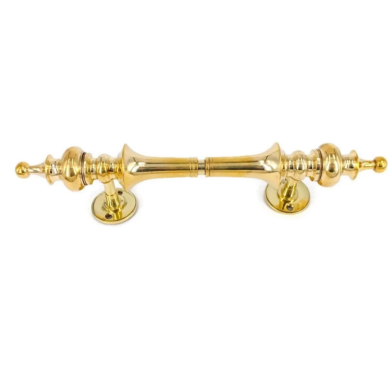 Large SPUN Brass Door Pull Handle – 30cm (12") Vintage Style Solid Brass GRAB