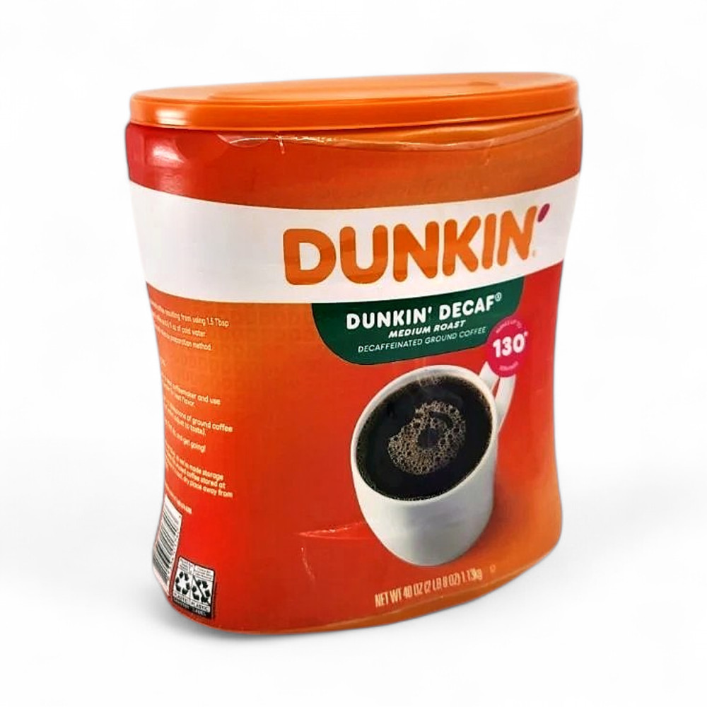 Dunkin' Decaffeinated Medium Roast Ground Coffee Canister - 40 oz