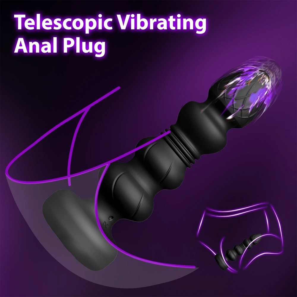 APP Remote Thrusting Vibrating Anal Plug Prostate Massager Dildo with Suction