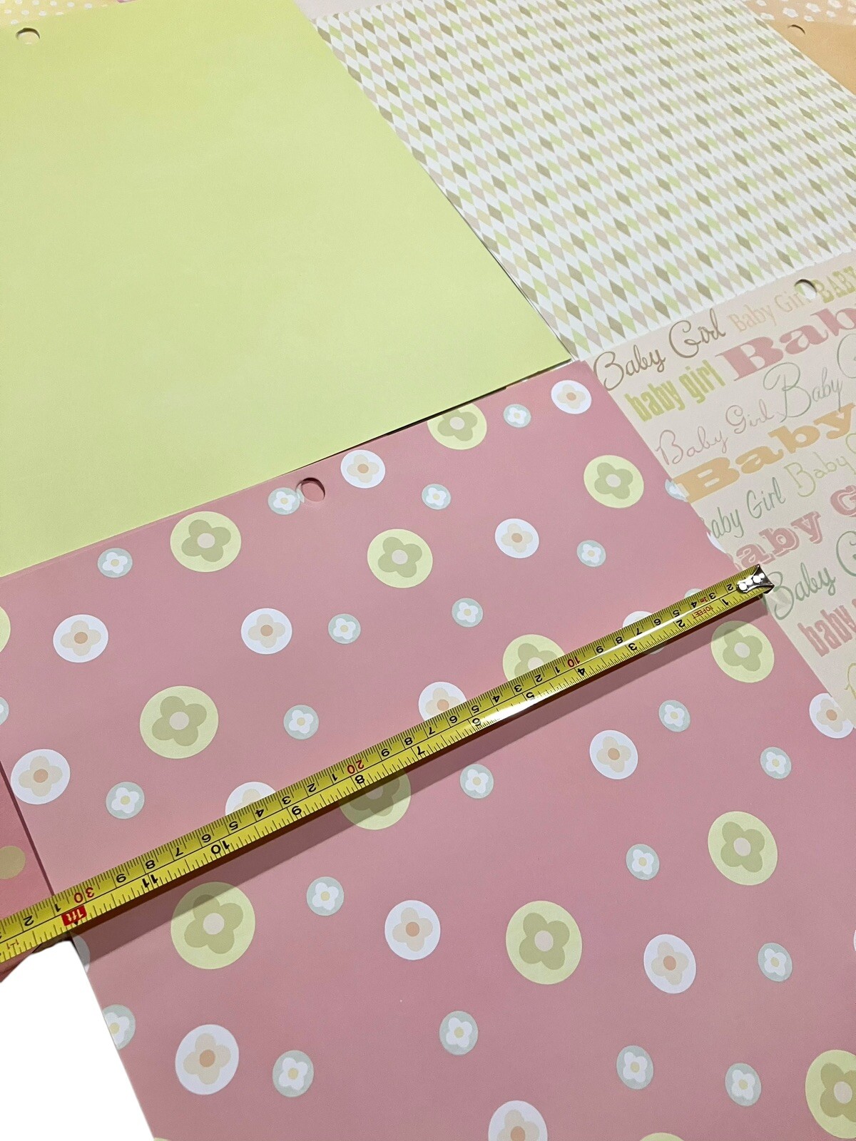 12x12 Scrapbook Paper Baby Girl Pastel 28 Pieces Junk Journal Craft Paper