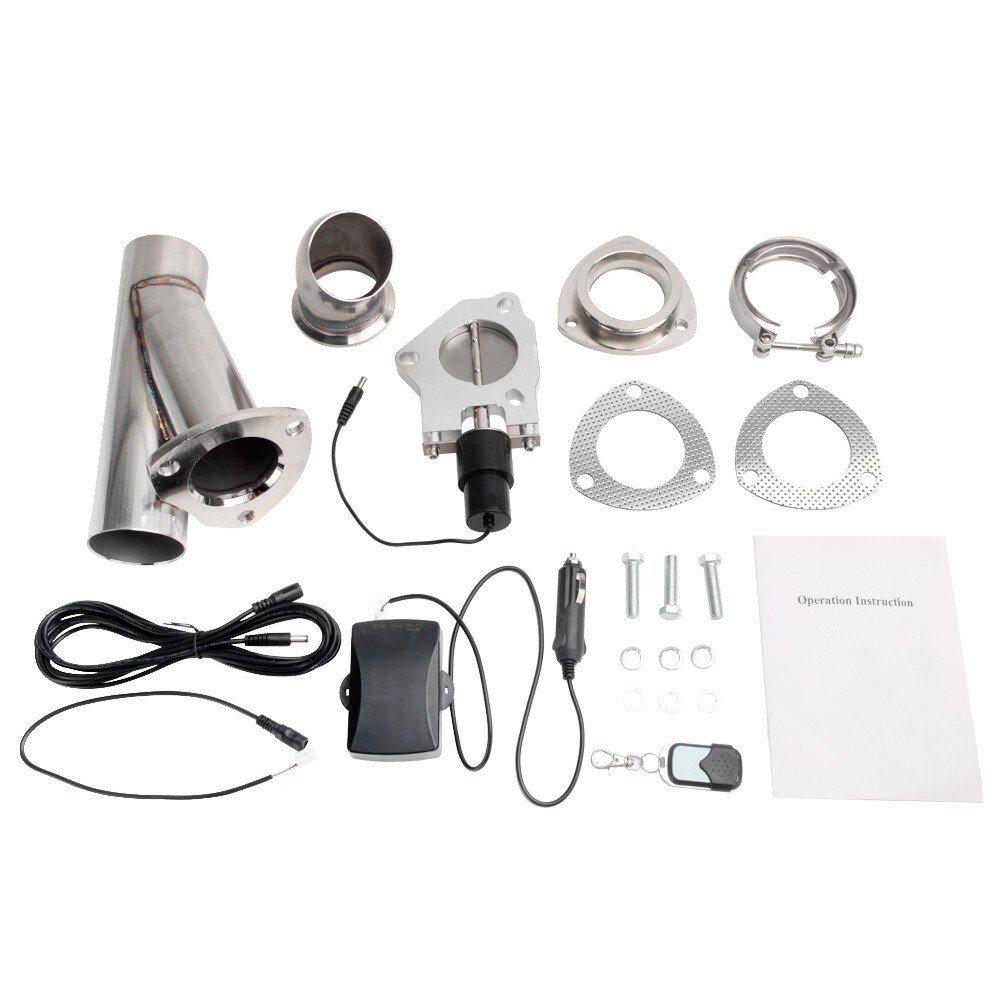 2.5" 63mm Remote Electric Exhaust Catback Downpipe Valve System